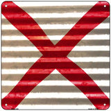 Alabama Flag Corrugated Effect Novelty Square Sign 6" (MSQ)