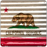 California Flag Corrugated Effect Novelty Square Sign 6" (MSQ)