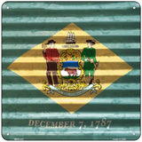 Delaware Flag Corrugated Effect Novelty Square Sign 6" (MSQ)