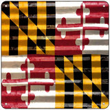 Maryland Flag Corrugated Effect Novelty Square Sign 6" (MSQ)