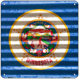 Minnesota Flag Corrugated Effect Novelty Square Sign 6" (MSQ)