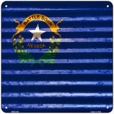 Nevada Flag Corrugated Effect Novelty Square Sign 6" (MSQ)