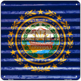 New Hampshire Flag Corrugated Effect Novelty Square Sign 6" (MSQ)