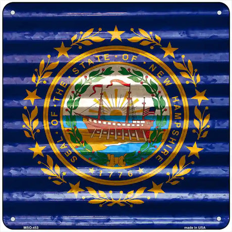 New Hampshire Flag Corrugated Effect Novelty Square Sign 6" (MSQ)