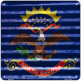 North Dakota Flag Corrugated Effect Novelty Square Sign 6" (MSQ)