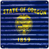 Oregon Flag Corrugated Effect Novelty Square Sign 6" (MSQ)