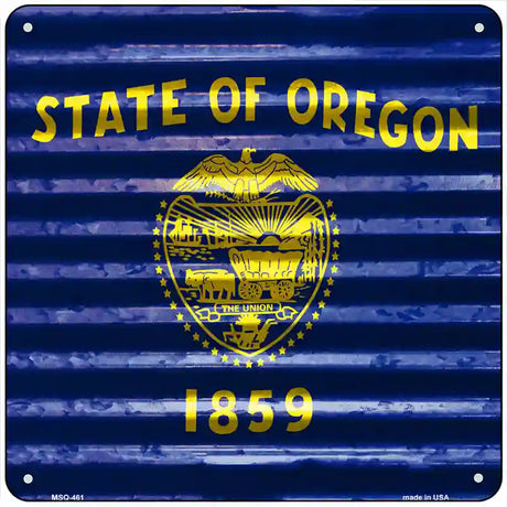 Oregon Flag Corrugated Effect Novelty Square Sign 6" (MSQ)