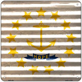 Rhode Island Flag Corrugated Effect Novelty Square Sign 6" (MSQ)