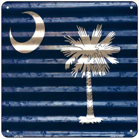 South Carolina Flag Corrugated Effect Novelty Square Sign 6" (MSQ)