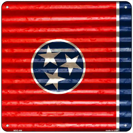 Tennessee Flag Corrugated Effect Novelty Square Sign 6" (MSQ)