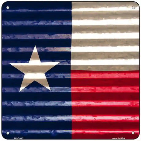 Texas Flag Corrugated Effect Novelty Square Sign 6" (MSQ)