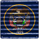 Utah Flag Corrugated Effect Novelty Square Sign 6" (MSQ)