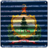 Vermont Flag Corrugated Effect Novelty Square Sign 6" (MSQ)