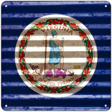 Virginia Flag Corrugated Effect Novelty Square Sign 6" (MSQ)