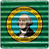 Washington Flag Corrugated Effect Novelty Square Sign 6" (MSQ)