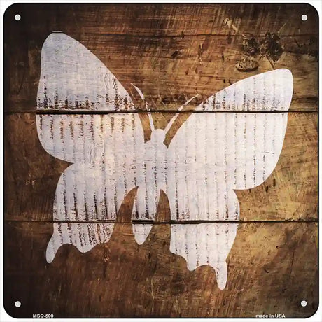 Butterfly Painted Stencil Novelty Square Sign 6" (MSQ)