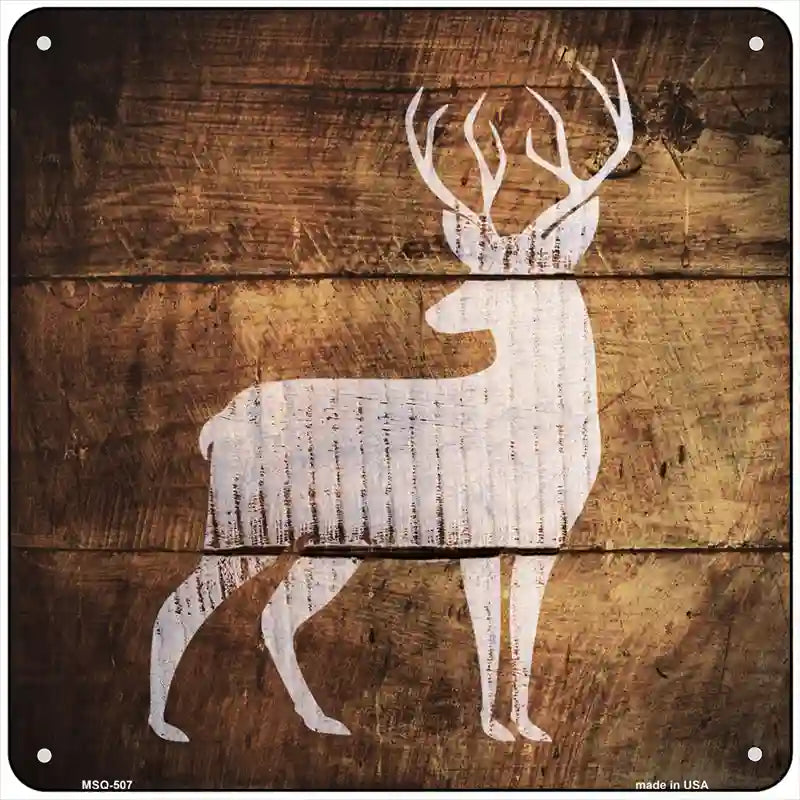 Deer Painted Stencil Novelty Square Sign 6" (MSQ)