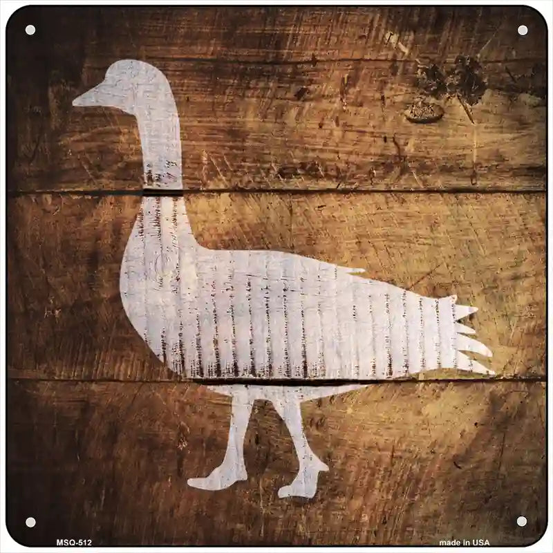 Duck Painted Stencil Novelty Square Sign 6" (MSQ)