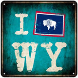 I Flag WY Novelty Square Sign 6" (MSQ)