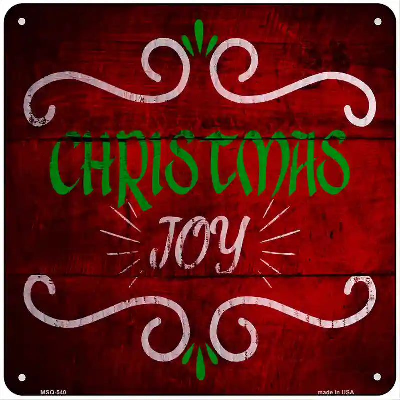 Christmas Joy Novelty Metal Square Sign 6" (MSQ)