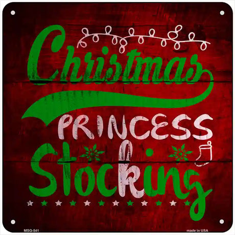 Christmas Princess Novelty Metal Square Sign 6" (MSQ)