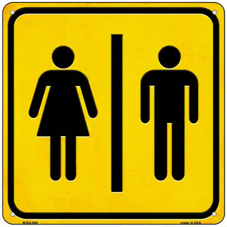 Men and Ladies Room Novelty Metal Square Sign 6" (MSQ)