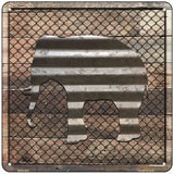 Corrugated Elephant on Wood Novelty Metal Square Sign 6" (MSQ)