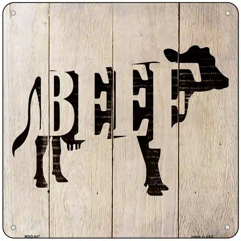 Cows Make Beef Novelty Metal Square Sign 6" (MSQ)