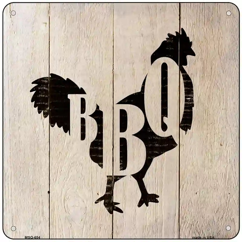 Chickens Make BBQ Novelty Metal Square Sign 6" (MSQ)