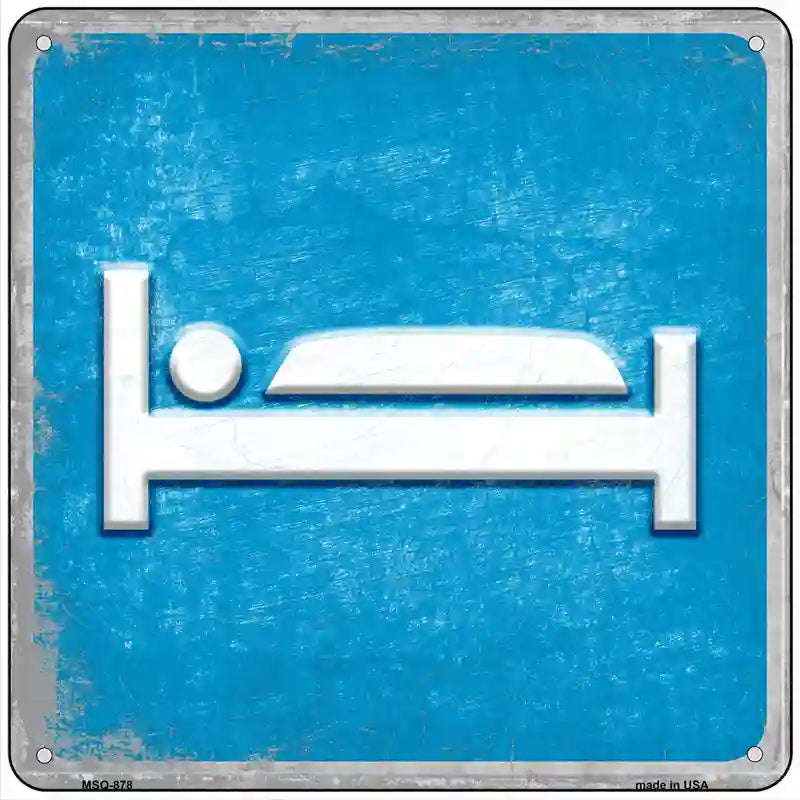 Bed Novelty Metal Square Sign 6" (MSQ)