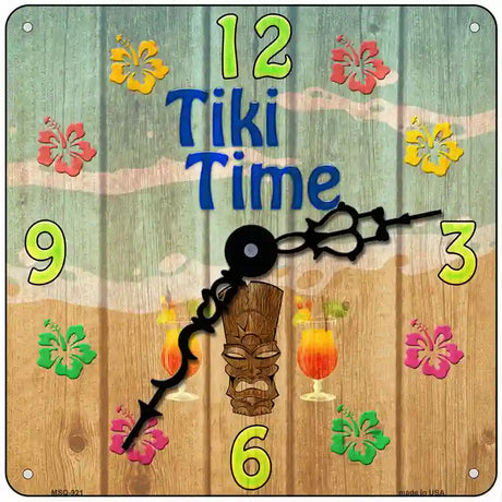 Tiki Time Novelty Metal Square Sign 6" (MSQ)