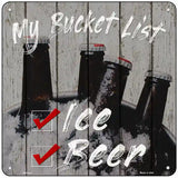 Beer Bucket List Novelty Metal Square Sign 6" (MSQ)