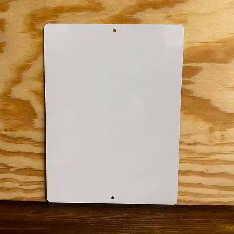 White Dye Sublimation 9" x 12" Metal Novelty Parking Sign P-000