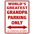 Worlds Greatest Grandpa Metal Novelty Parking Sign 9" x 12" (P)