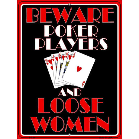 Poker Players Metal Novelty Parking Sign 9" x 12" (P)