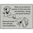 Why Is It So Hard For Women E-Cards Metal Novelty Parking Sign 9" x 12" (P)