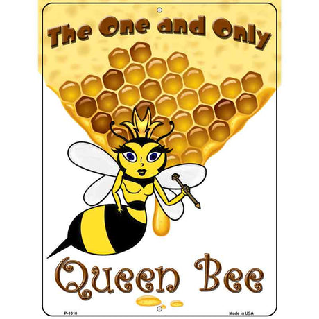 Queen Bee Gold Metal Novelty Parking Sign 9" x 12" (P)