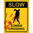 Zombie Crossing Metal Novelty Parking Sign 9" x 12" (P)