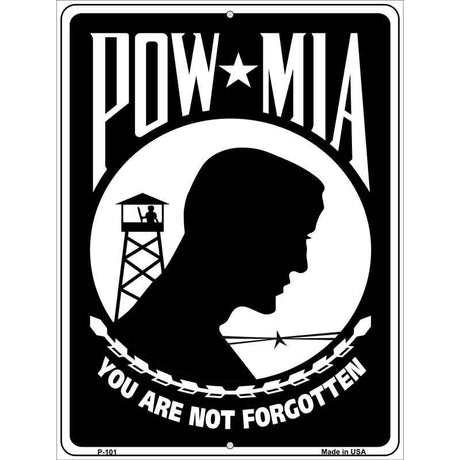 POW MIA Metal Novelty Parking Sign 9" x 12" (P)