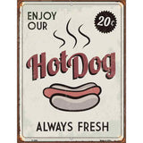 Hot Dog Metal Novelty Parking Sign 9" x 12" (P)