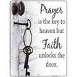 Faith Unlocks The Door Metal Novelty Parking Sign 9" x 12" (P)