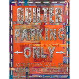 Quilter Parking Only Orange Metal Novelty Parking Sign 9" x 12" (P)