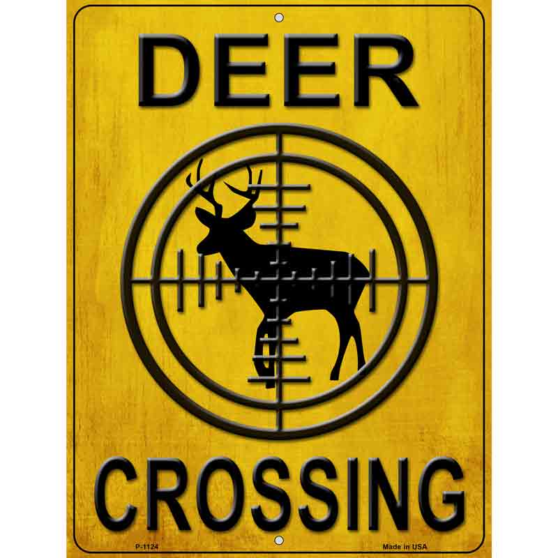 Deer Crossing Metal Novelty Parking Sign 9" x 12" (P)