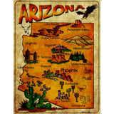 Arizona Map Metal Novelty Parking Sign 9" x 12" (P)