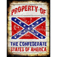 Property Of Confederate States Metal Novelty Parking Sign 9" x 12" (P)