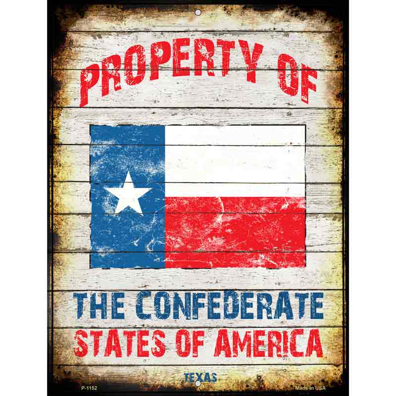 Property Of Texas Metal Novelty Parking Sign 9" x 12" (P)