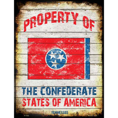 Property Of Tennessee Metal Novelty Parking Sign 9" x 12" (P)