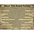 Meet The Schit Family Metal Novelty Parking Sign 9" x 12" (P)