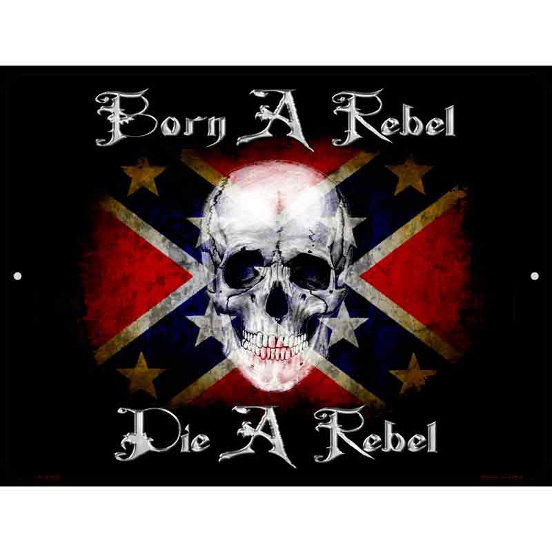 Born A Rebel Metal Novelty Parking Sign 9" x 12" (P)