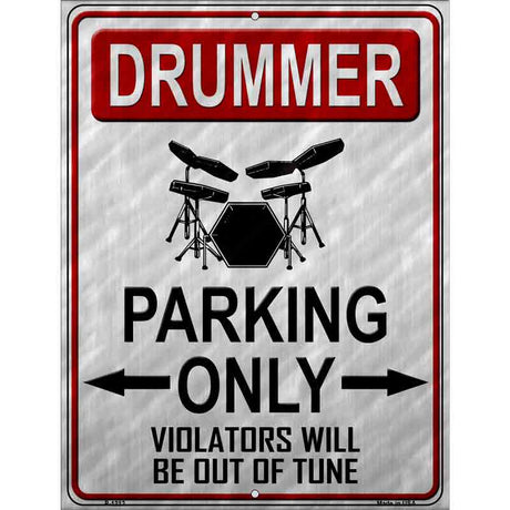 Drummer Parking Metal Novelty Parking Sign 9" x 12" (P)